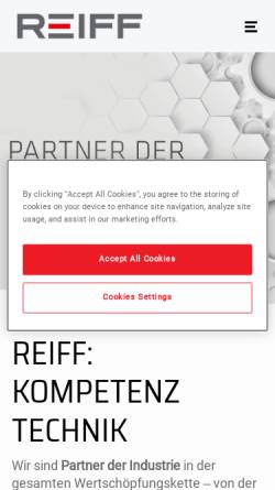 Vorschau der mobilen Webseite www.reiff-tp.de, Gummi-Roller GmbH