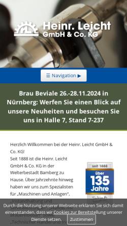 Vorschau der mobilen Webseite www.heinrich-leicht.de, Heinrich Leicht GmbH & Co. KG