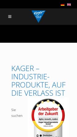 Vorschau der mobilen Webseite www.kager.de, Kager Industrieprodukte GmbH