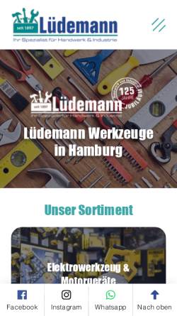 Vorschau der mobilen Webseite www.luedemann-werkzeuge.de, Lüdemann GmbH