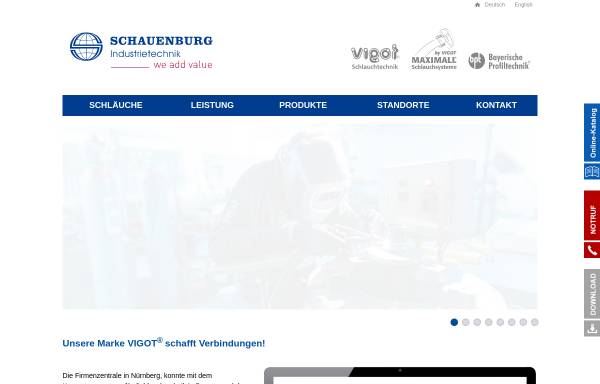 Vorschau von www.vigot-schlauch.de, Vigot GmbH