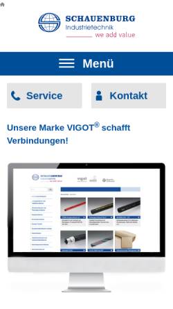 Vorschau der mobilen Webseite www.vigot-schlauch.de, Vigot GmbH