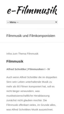 Vorschau der mobilen Webseite www.e-filmmusik.de, E-Filmmusik