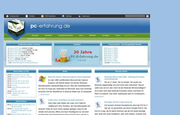 Vorschau von www.pc-erfahrung.de, PC-Erfahrung.de