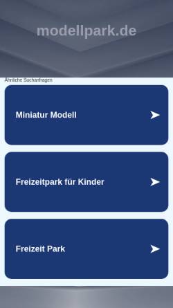 Vorschau der mobilen Webseite www.modellpark.de, Modellpark Mecklenburgische Seenplatte