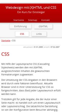 Vorschau der mobilen Webseite fwpf-webdesign.de, Webdesign mit CSS