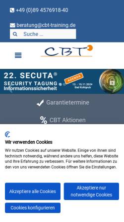 Vorschau der mobilen Webseite www.cbt-training.de, CBT Training & Consulting GmbH