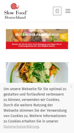 Vorschau der mobilen Webseite www.slowfood.de, Slow Food Deutschland e.V.