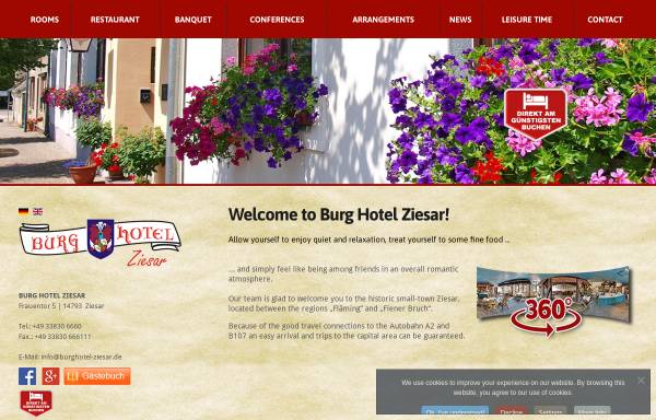 Vorschau von www.burghotel-ziesar.de, Burg Hotel Ziesar