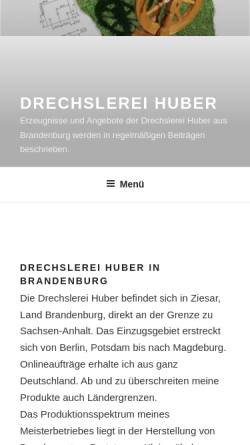 Vorschau der mobilen Webseite drechslerei-huber.de, Drechslerei Steffen Huber