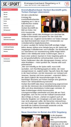 Vorschau der mobilen Webseite www.se-sport.de, Kreissportverband Segeberg e.V