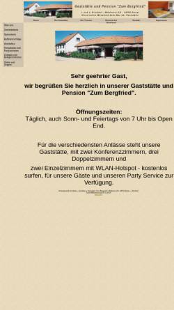 Vorschau der mobilen Webseite www.bergfried-ziesar.de, Gaststätte und Pension zum Bergfried