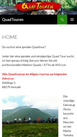 Vorschau der mobilen Webseite www.quadtouren.com, ATV und Quad-Touren Berry Weishaupt