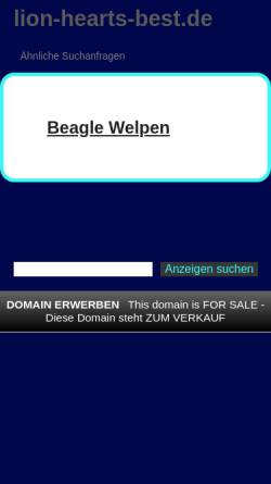 Vorschau der mobilen Webseite www.lion-hearts-best.de, Lion Heart's Best