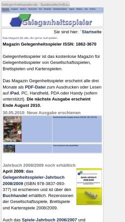 Vorschau der mobilen Webseite www.gelegenheitsspieler.de, Gelegenheitsspieler