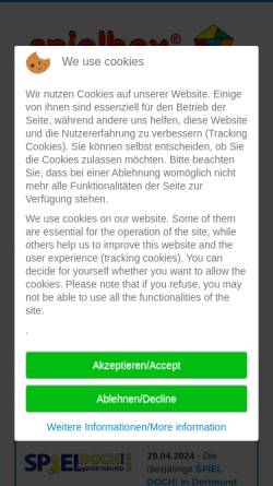 Vorschau der mobilen Webseite www.spielbox.de, Spielbox