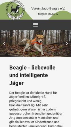 Vorschau der mobilen Webseite www.jagd-beagle.de, Verein Jagd-Beagle