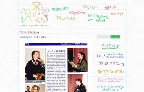 Vorschau von www.vukinder.hu, Verein für Ungarndeutsche Kinder (VUK)
