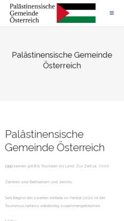 Vorschau der mobilen Webseite www.palaestinensische-gemeinde.at, Offizielle Palästinensische Gemeinde Österreich