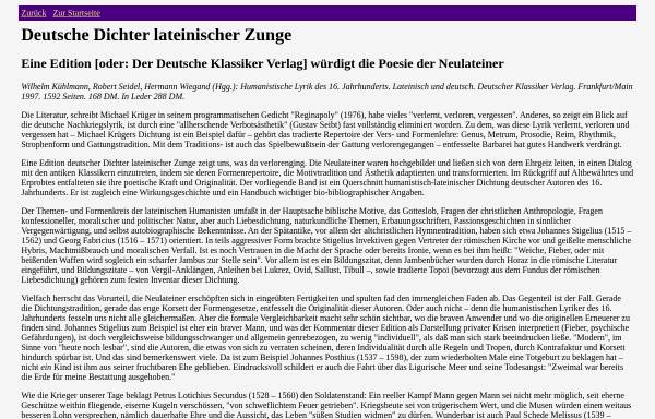 Vorschau von www.hagestedt.de, Deutsche Dichter lateinischer Zunge
