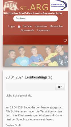 Vorschau der mobilen Webseite www.starg.de, Städt. Adolf-Reichwein-Gesamtschule