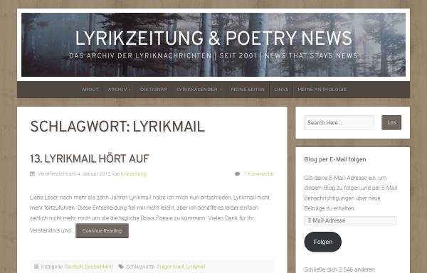Vorschau von lyrikzeitung.com, Lyrikmail