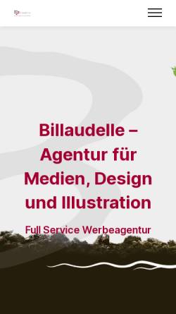 Vorschau der mobilen Webseite www.billaudelle.de, Billaudelle - Agentur für Medien, Design & Illustration