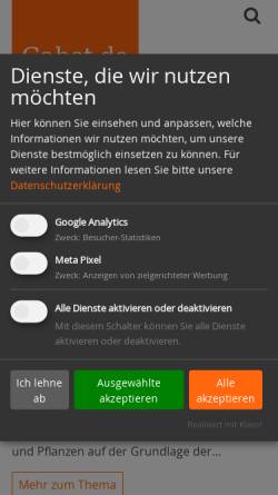 Vorschau der mobilen Webseite www.gabot.de, Gabot - Suchmaschine für den Gartenbau