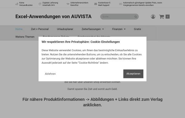 Vorschau von www.auvista.com, Anwendungen für das Büro