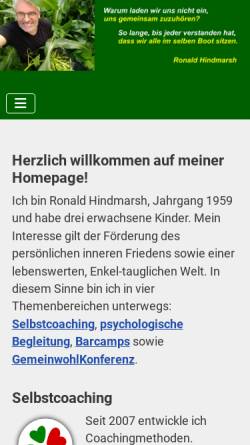 Vorschau der mobilen Webseite hindmarsh.de, Ronald Hindmarsh