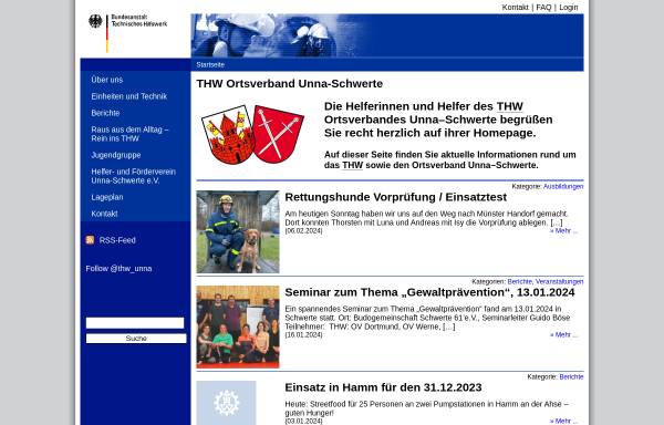 Vorschau von www.thw-unna.de, THW Ortsverband Unna-Schwerte