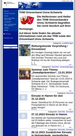 Vorschau der mobilen Webseite www.thw-unna.de, THW Ortsverband Unna-Schwerte