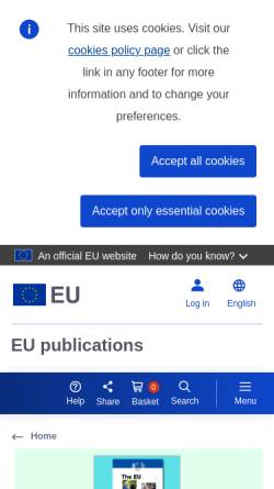 Vorschau der mobilen Webseite bookshop.europa.eu, EU Bookshop - Amt für amtliche Veröffentlichungen der Europäischen Gemeinschaften