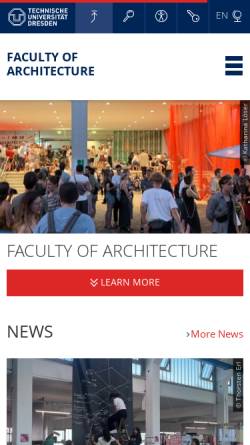Vorschau der mobilen Webseite www.arch.tu-dresden.de, Fakultät für Architektur