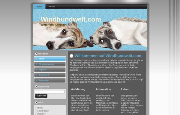 Vorschau von www.windhundwelt.com, WindhundWelt Independent International Magazine
