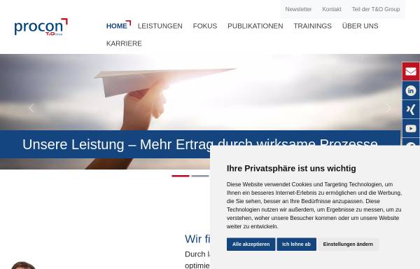 Vorschau von www.procon.at, Procon Unternehmensberatung GmbH
