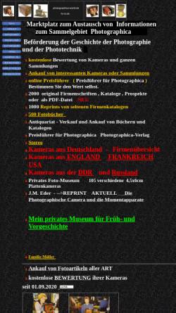 Vorschau der mobilen Webseite photographica-world.de, Virtueller Flohmarkt für Sammler von Photographica