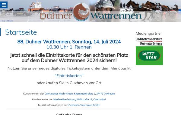 Vorschau von www.duhner-wattrennen.de, Duhner Wattrennen