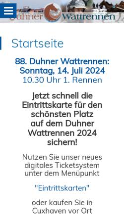 Vorschau der mobilen Webseite www.duhner-wattrennen.de, Duhner Wattrennen