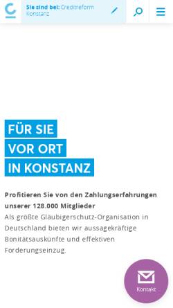 Vorschau der mobilen Webseite www.creditreform-konstanz.de, Creditreform Konstanz