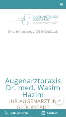 Vorschau der mobilen Webseite www.augenarzt-hazim.de, Dr. medic Wasim Hazim