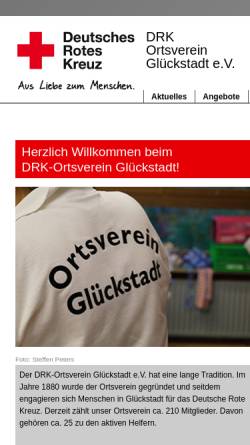 Vorschau der mobilen Webseite www.drk-glueckstadt.de, DRK Ortsverein Glückstadt e.V.