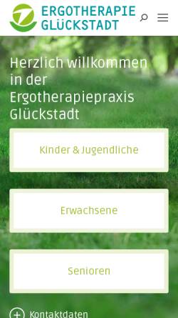 Vorschau der mobilen Webseite www.ergo-glueckstadt.de, Ergotherapie Marc Pfeiffenberger / Julian Richter