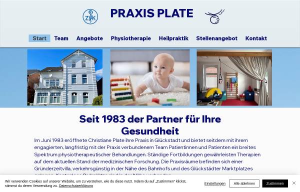 Vorschau von www.physio-glueckstadt.de, Krankengymnastik Christiane Plate