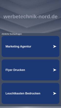 Vorschau der mobilen Webseite www.werbetechnik-nord.de, Werbetechnik Nord