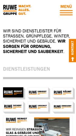 Vorschau der mobilen Webseite www.ruwe-online.de, Ruwe Kommunal-, Industrie- und Gebäudeservice