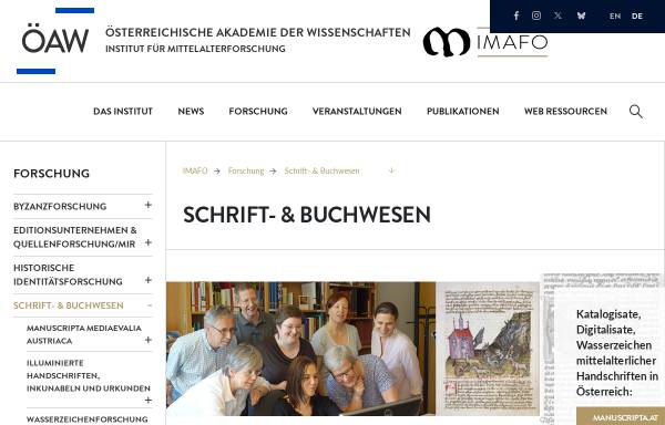 Vorschau von www.ksbm.oeaw.ac.at, Kommission für Schrift- und Buchwesen des Mittelalters