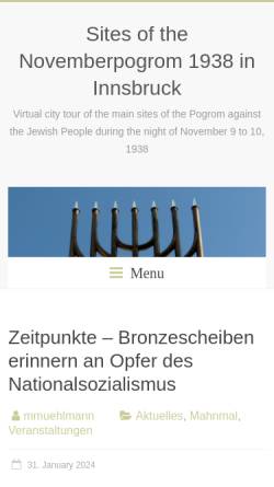 Vorschau der mobilen Webseite novemberpogrom1938.at, Orte des Judenpogroms in Innsbruck