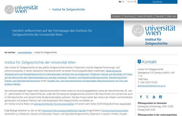 Vorschau von www.univie.ac.at, Universität Wien/Institut für Zeitgeschichte