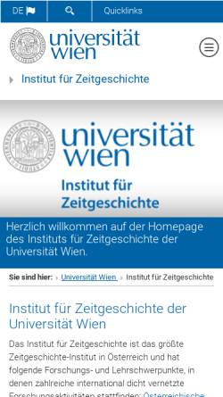 Vorschau der mobilen Webseite www.univie.ac.at, Universität Wien/Institut für Zeitgeschichte